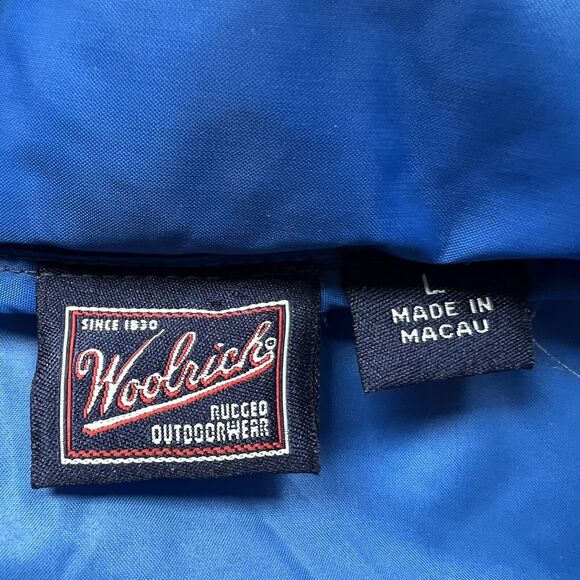 Woolrich Unisex Blue Nylon Windbreaker Size Large Men’s Women’s Hood - Picture 5 of 8
